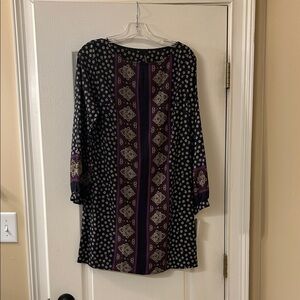 Peppermint Black and Purple Geometric Long Sleeve Top